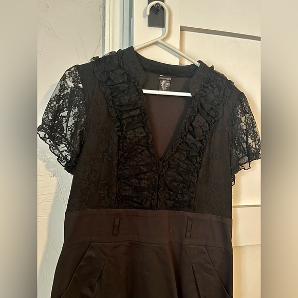 Maurices Black Laced Too Dress | POCKETS! | Size 13 | Very Good - Picture 1 of 4